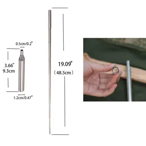 Stainless steel pocket bellows camping fire starter telescopic survival tool length 48cm