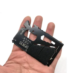 Roestvrij staal multifunctionele survival kaart outdoor camping gereedschap zwart