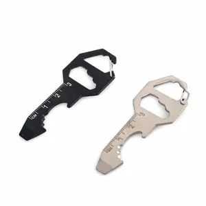 Multifunctional EDC tool card keychain bottle opener screwdriver pocket survival gear for outdoor use