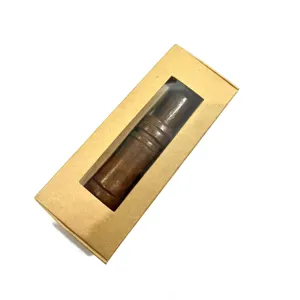 Wooden duck call whistle in kraft paper box, perfect for outdoor hunting and bird calling.