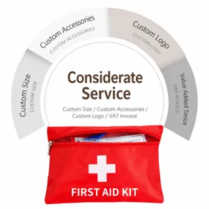 Trousse de Premiers Secours d'Urgence Sac Médical de Survie Imperméable Portable Extérieur Voiture Voyage Fournitures Médicales Rouge