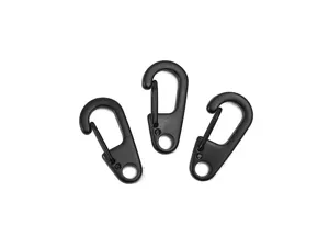 Mini schwarze Karabiner Haken Set, robuste Metall Schlüsselanhänger Clip für EDC Werkzeuge.