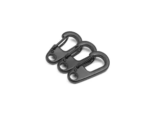 Mini schwarzer D-Ring Karabiner Set, langlebige Metall Schlüsselanhänger Haken für EDC und Outdoor.