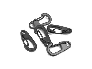 Schwarzes Mini Karabiner Set aus Metall, langlebige Federhaken für Schlüsselanhänger.