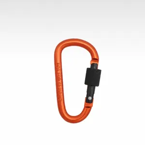 Aluminum Locking Carabiner 80mm D-Ring Screwgate Clip Heavy Duty Outdoor Gear Orange