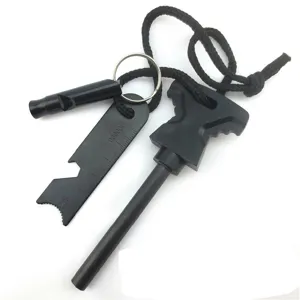 Outdoor Survival Vuursteen Magnesiumstaaf Met Schraper En Fluitje Camping Nood Vuurmaker