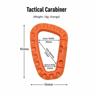 Leichter taktischer Outdoor-Karabiner aus Kunststoff D-Ring Schnalle Rucksack Haken orange