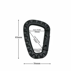 Leichter taktischer Karabiner Kunststoff D-Ring Haken für Outdoor Camping Ausrüstung schwarz