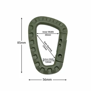 Taktischer Karabiner 85mm Kunststoff D-Ring militärgrün Kletterhaken für den Outdoor Einsatz