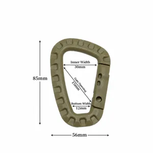 Leichter taktischer D-Ring Karabiner Haken aus Kunststoff für Outdoor Rucksack Befestigung.