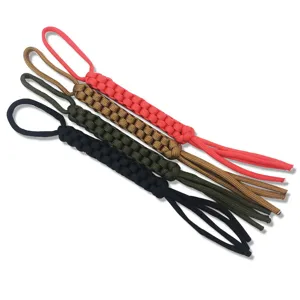 Laniere en paracorde multicolore pour couteau de camping en plein air pendentif detail
