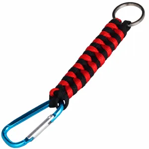 Paracord Keychain Survival Emergency Braided Carabiner Camping Hiking Ring EDC Gear