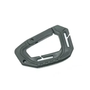Taktischer Karabiner Detailansicht, Kunststoff MOLLE D-Ring Schlüsselanhänger Hakenschnalle