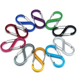 Colorful aluminum S-biner carabiner multi-color double clip hook for outdoor EDC gear backpack.