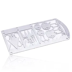 Portable multi-functional survival fishing card tool with hooks and arrowheads for outdoor.