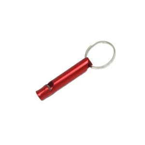Fischietto di sopravvivenza rosso in alluminio con anello portachiavi per sport outdoor