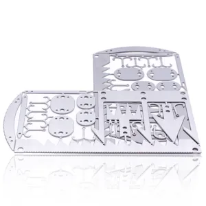 Outdoor multi-function survival fishing card portable stainless steel tool for camping.