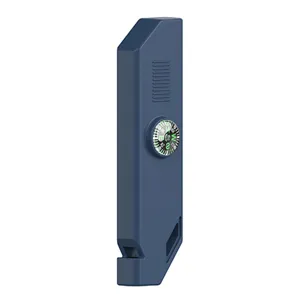 Outil de survie multifonctionnel extérieur sifflet boussole vue détaillée design compact.