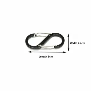 Black S-biner dual carabiner clip, lightweight aluminum outdoor camping hook 5x2.4cm
