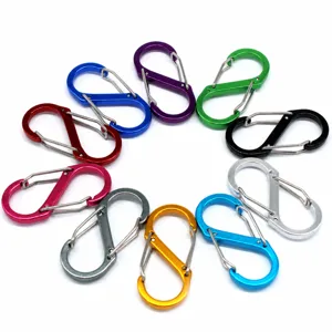 Aluminum Alloy S Shaped Carabiner Double Clip Heavy Dual Spring Gate Backpack Hook EDC Outdoor Camping Tool