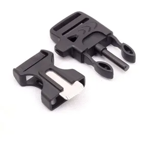 Outdoor survival paracord bracelet plastic buckle with fire starter whistle and scraper tool
