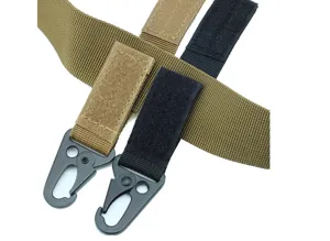 Tactical webbing keychain with eagle beak carabiner, durable and lightweight hook for outdoor.