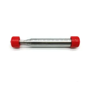 Stainless steel pocket bellows tool, telescopic camping fire starter in protective tube case.