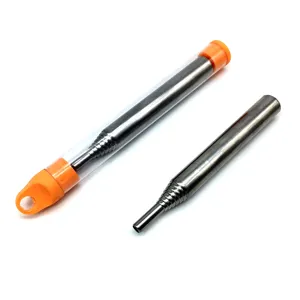 Stainless steel telescopic pocket bellows detail, compact camping fire starter tool view