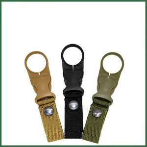 Tactical nylon water bottle webbing buckle portable outdoor camping carabiner clip.