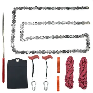 Outdoor Portable Hand Chain Saw With Manganese Steel Blades Pocket Survival Wire Saw For Tree Pruning Camping And Hiking