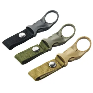 Tactical nylon water bottle holder carabiner outdoor camping strap clip webbing buckle 3pcs