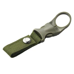 Outdoor tactical nylon water bottle strap buckle clip holder for hiking and daily camping.