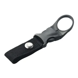 Outdoor tactical nylon bottle holder webbing strap portable water bottle clip carabiner