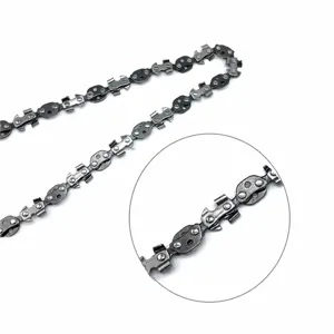 Pocket chainsaw replacement chain link detail, high carbon steel material for outdoor use.