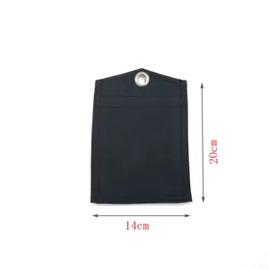 Black canvas tool storage pouch pocket with metal grommet hanging bag size 20x14cm portable
