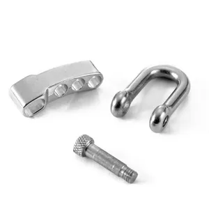 Set di grilli a U in acciaio inossidabile e fibbia per braccialetti di sopravvivenza.