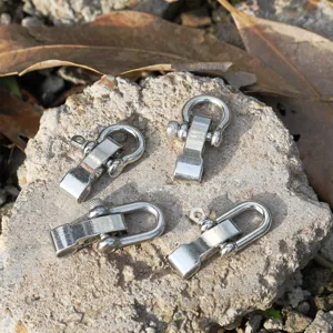 Shackle a U in acciaio inossidabile con viti per braccialetti di sopravvivenza paracord.