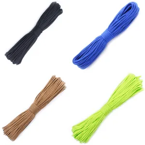 Outdoor survival 7 strands paracord bundle in multiple colors for camping and hiking.
