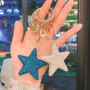 Portachiavi Creativo a Stella con Strass Completo Fresco Estivo Ciondolo per Auto Lucido per Borsa
