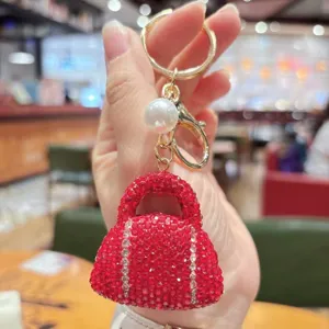 Rhinestone Handbag Keychain Luxury Crystal Mini Bag Charm Cute Car Key Ring Pendant