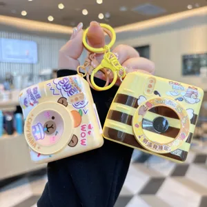 Lindo Llavero de Juguete de Cámara Instantánea de Capibara de Dibujos Animados Colgante de Bolso Luminoso Intermitente de Plástico para Mochila de Niños