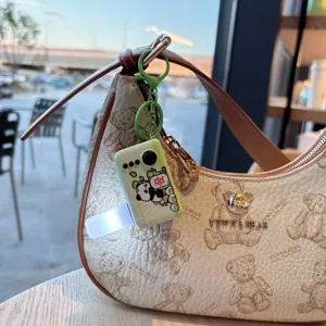 Cute panda stress relief light-up keychain backpack pendant for daily fun and gifts
