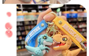 Porte-clés Dinosaure Jurassic Park Mignon 3D T-Rex Pendentif de Sac Cadeau Jouet