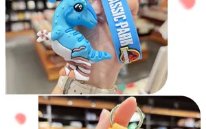 Jurassic Park porte-clés dinosaure dessin animé 3D tyrannosaure pendentif sac mignon cadeau