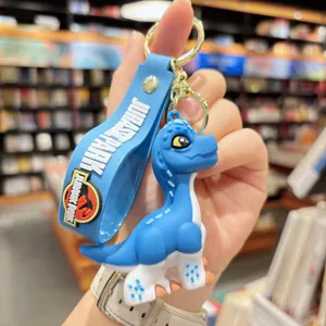 Jurassic Park dinosaure porte-clés dessin animé 3D mignon pendentif de sac cadeau