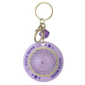 Portachiavi UFO viola orsetto acrilico sfera disco ciondolo borsa accessori regalo