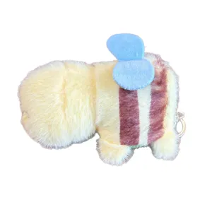Cute plush capybara keychain with wings cartoon animal doll bag charm fluffy gift pendant