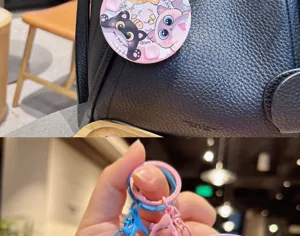 Kreativer Cartoon Cartoon Katzen Anhänger und bunte Schlüsselanhänger Set, niedliches Taschenaccessoire.