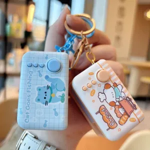 Creative decompression fidget toy keychain, portable stress relief toy with cute cartoon design.