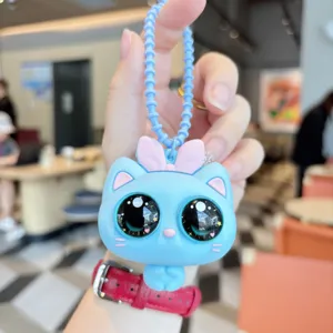 Simpatico portachiavi gatto in silicone giocattolo antistress ciondolo borsa carino